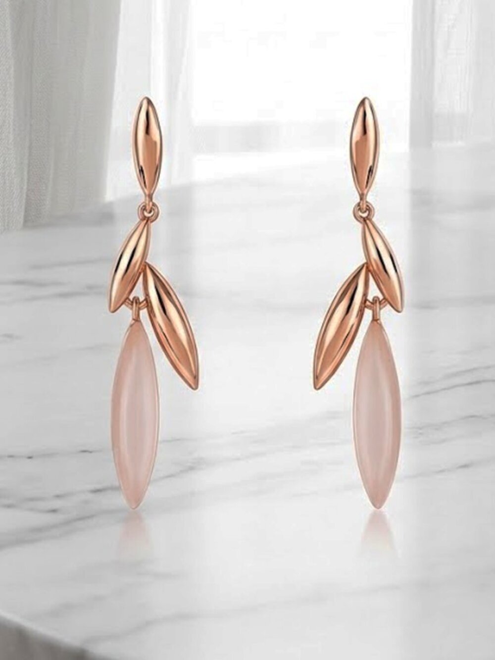 Ladies Unique Dangle Opal Earrings